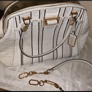 Coach Madison Domed Satchel Exotic Stripe Leather